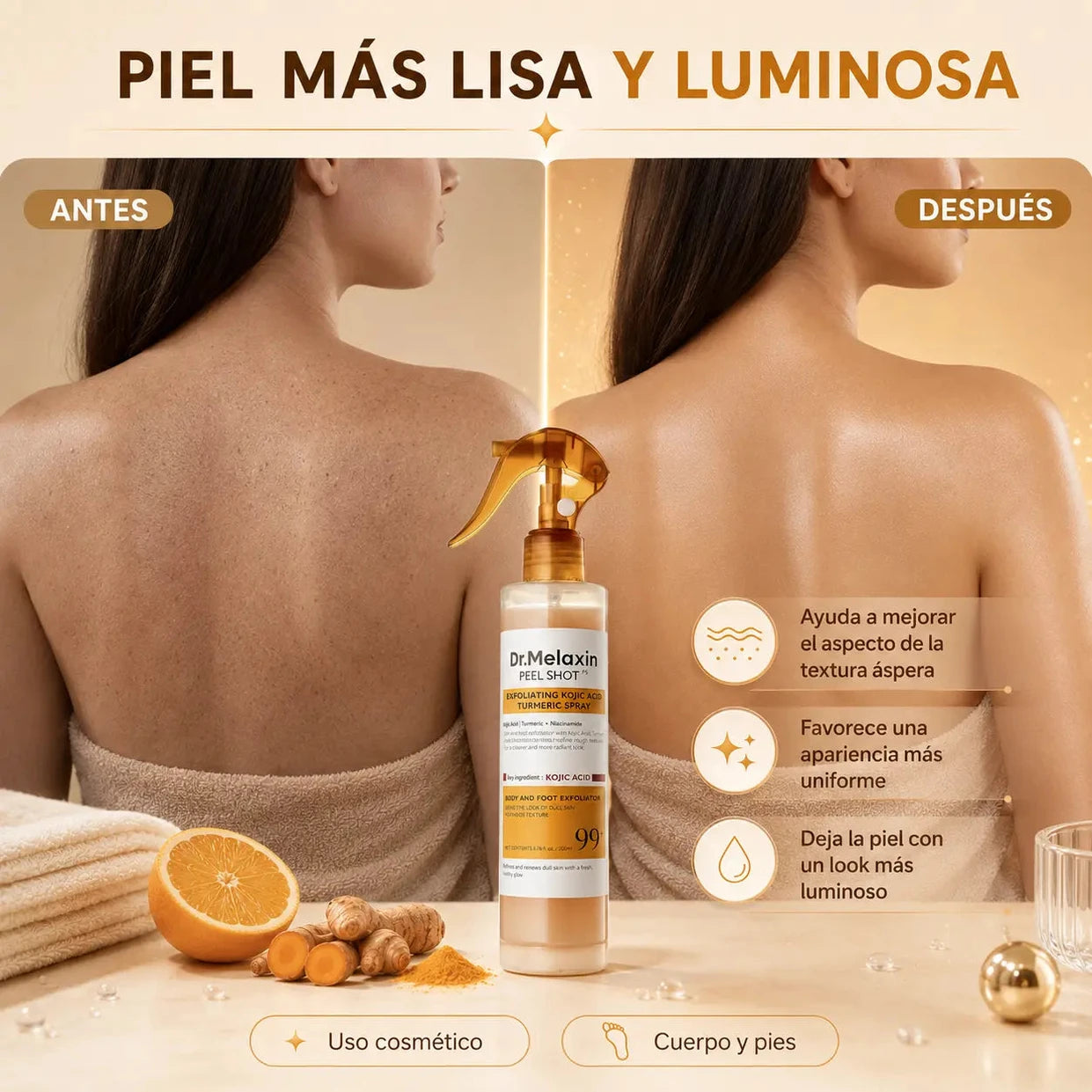 Dr. Melaxin Peel Shot - Suaviza y Unifica el Tono Corporal - Imagen 3