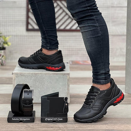 Cuerozen Combo Rustico Caballero (Zapatos + Cinturón + Billetera) - [PROMOCIÓN DISPONIBLE SOLO HOY]