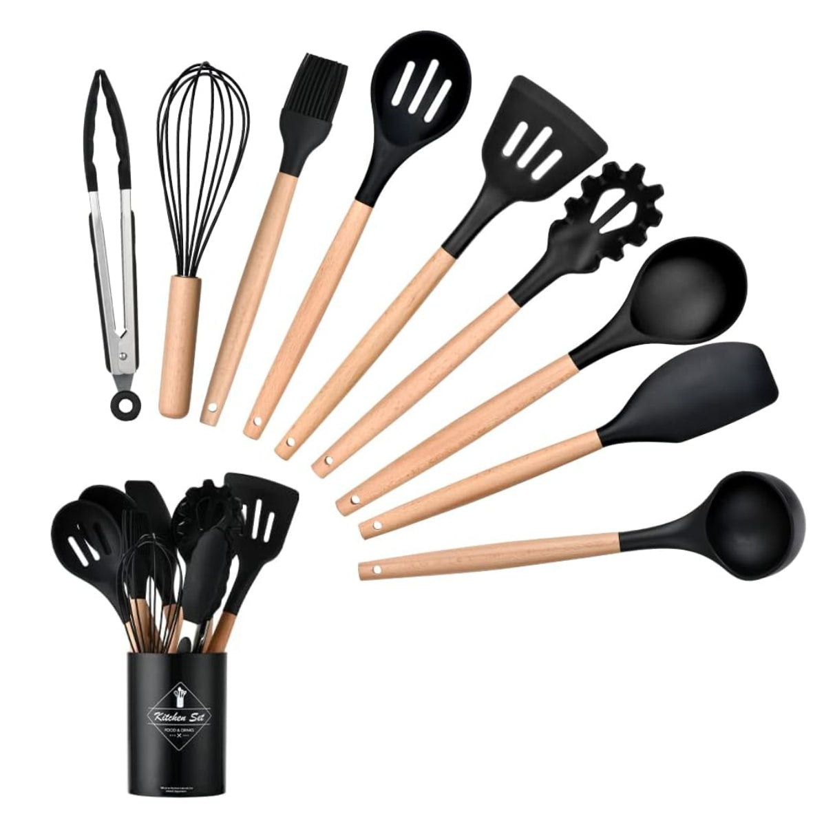 CocinaOn Set de 11 Utensilios de Cocina Alta Resistencia - [PROMOCIÓN DISPONIBLE SOLO HOY]
