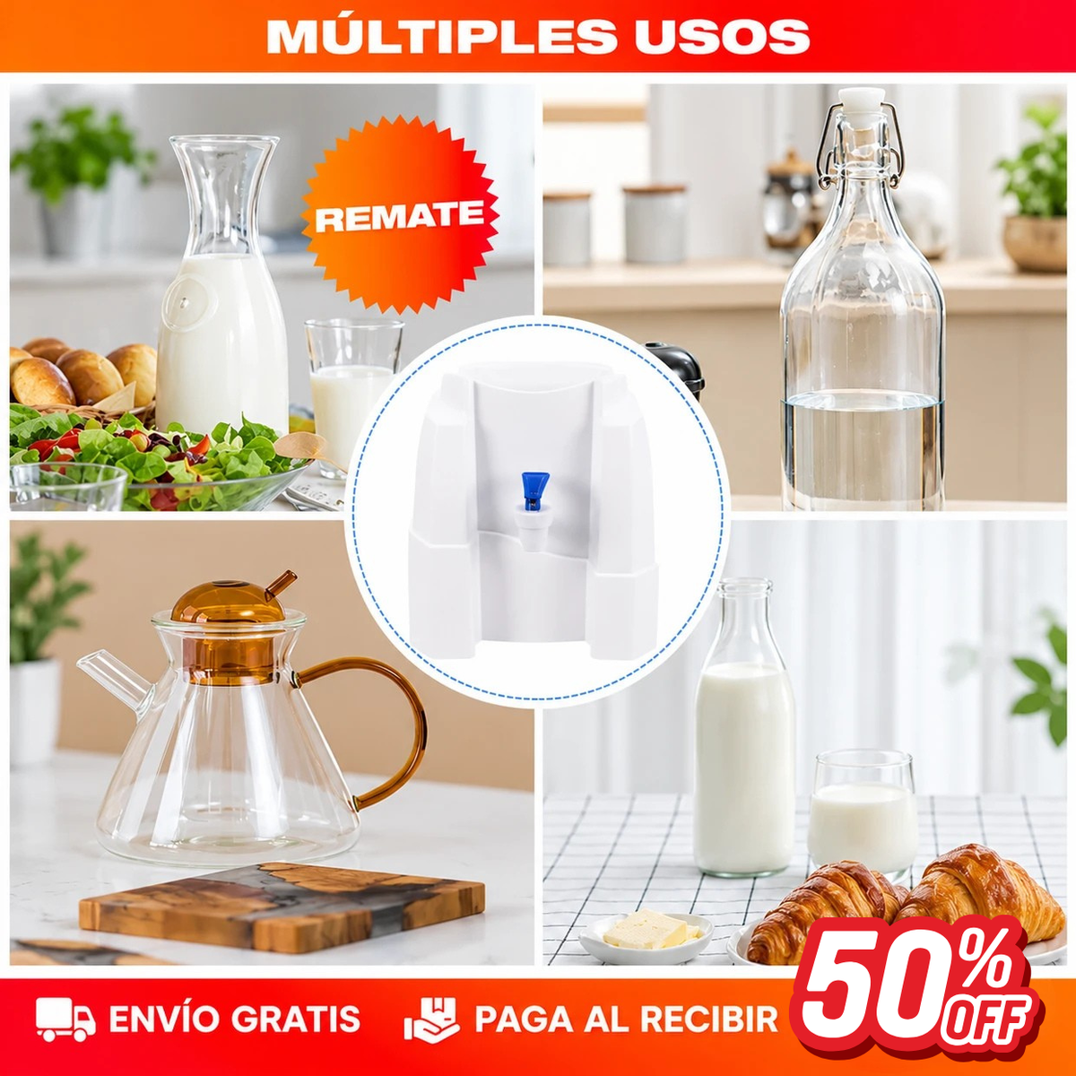 Base Dispensador de Agua con Grifo - Sirve sin Alzar Peso