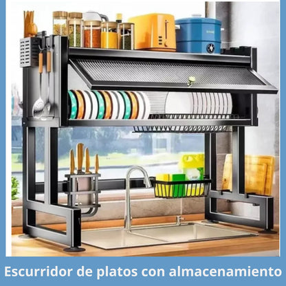 EscuOn Escurridor De Platos Con Almacenamiento - [PROMOCIÓN DISPONIBLE SOLO HOY]