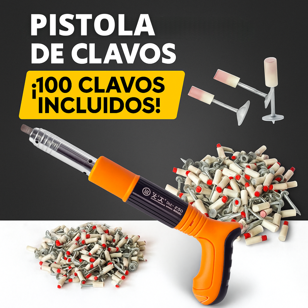 ClavoForce – Pistola de Clavos + 100 Unidades Incluidas - [PROMOCIÓN DISPONIBLE SOLO HOY]