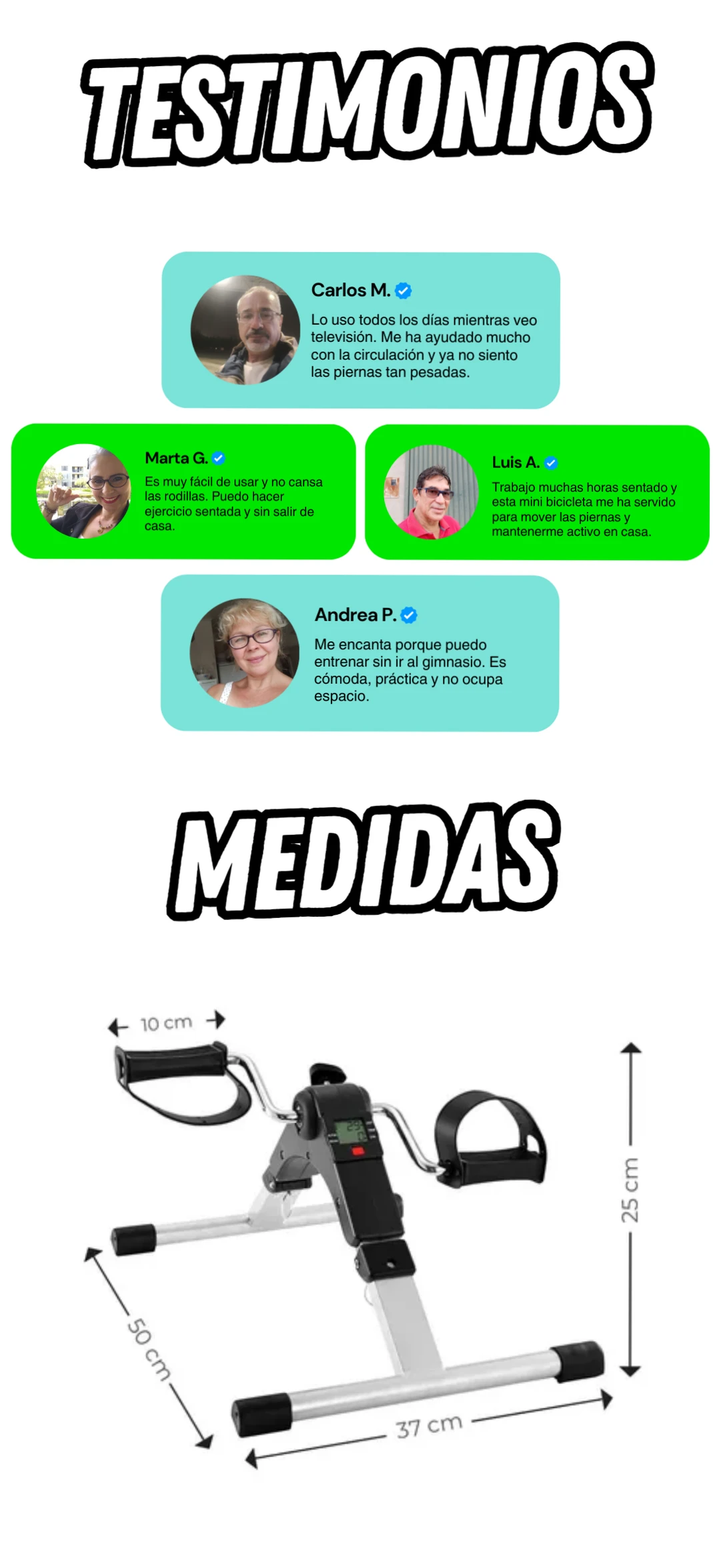 Mini Bicicleta Estática de Pedales - Ejercicio Cómodo en Casa - Imagen 12
