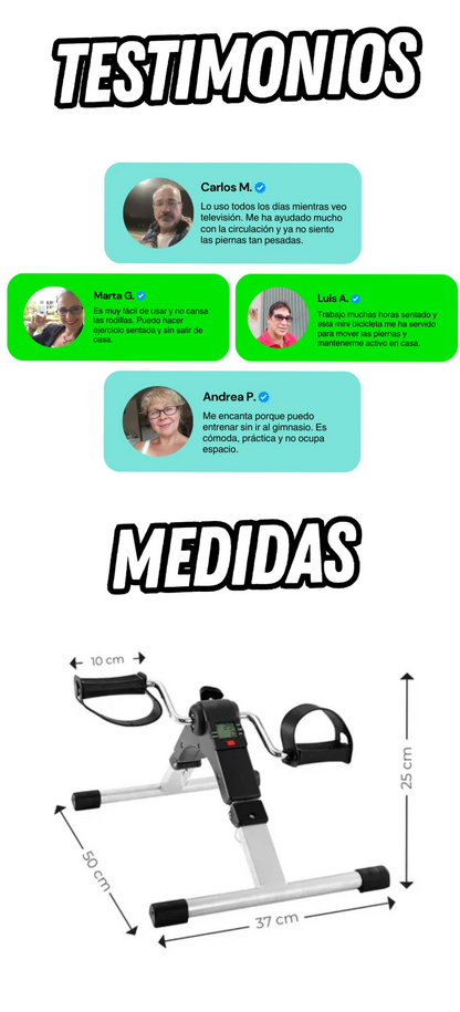 Mini Bicicleta Estática de Pedales - Ejercicio Cómodo en Casa - Imagen 12