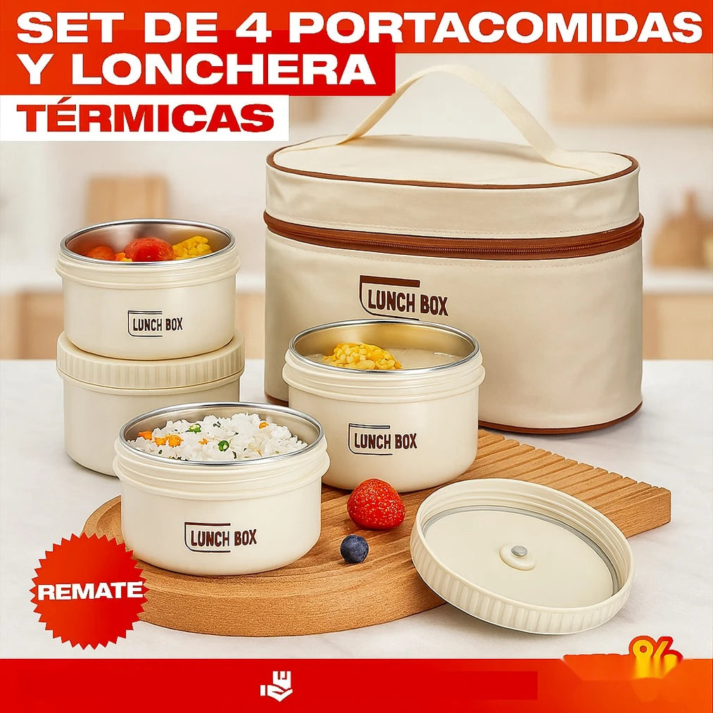Set de Portacomidas Térmicos y Lonchera - Imagen 1