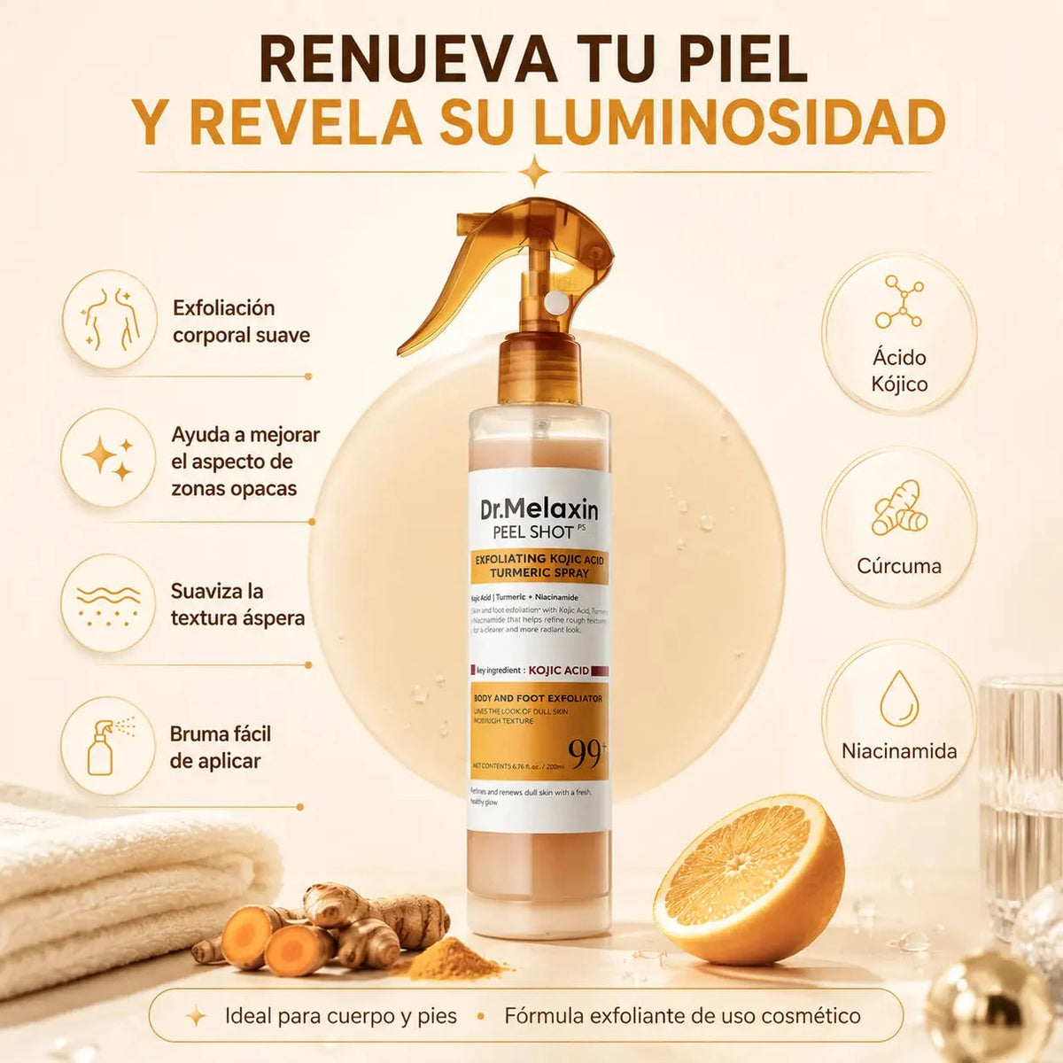 Dr. Melaxin Peel Shot - Suaviza y Unifica el Tono Corporal - Imagen 2