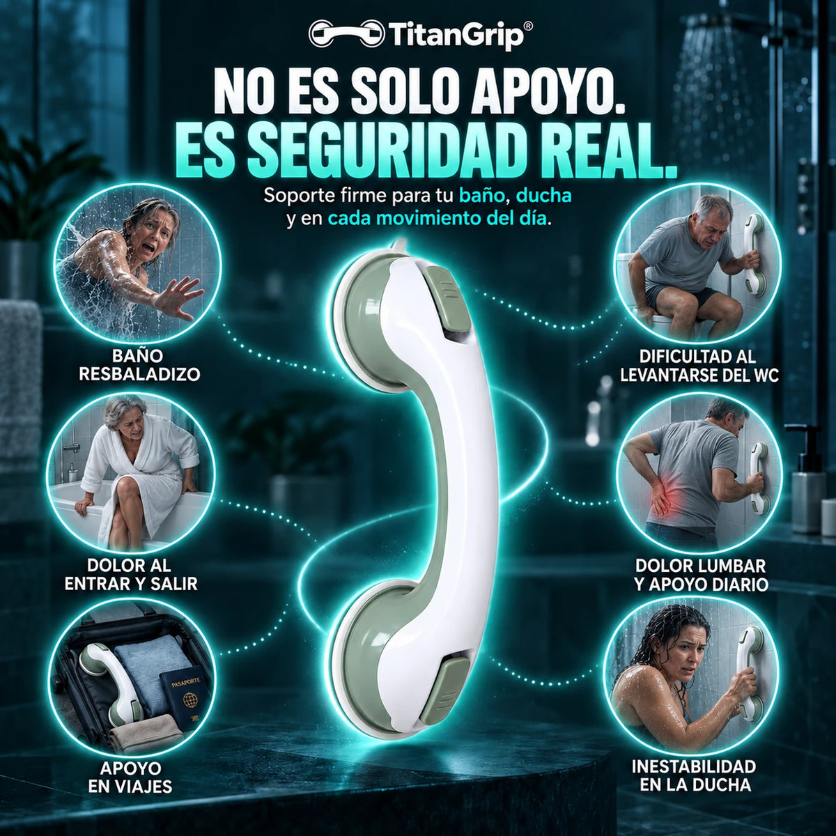 TitanGrip - Barra de Soporte Portátil Antideslizante al Vacío - Imagen 3