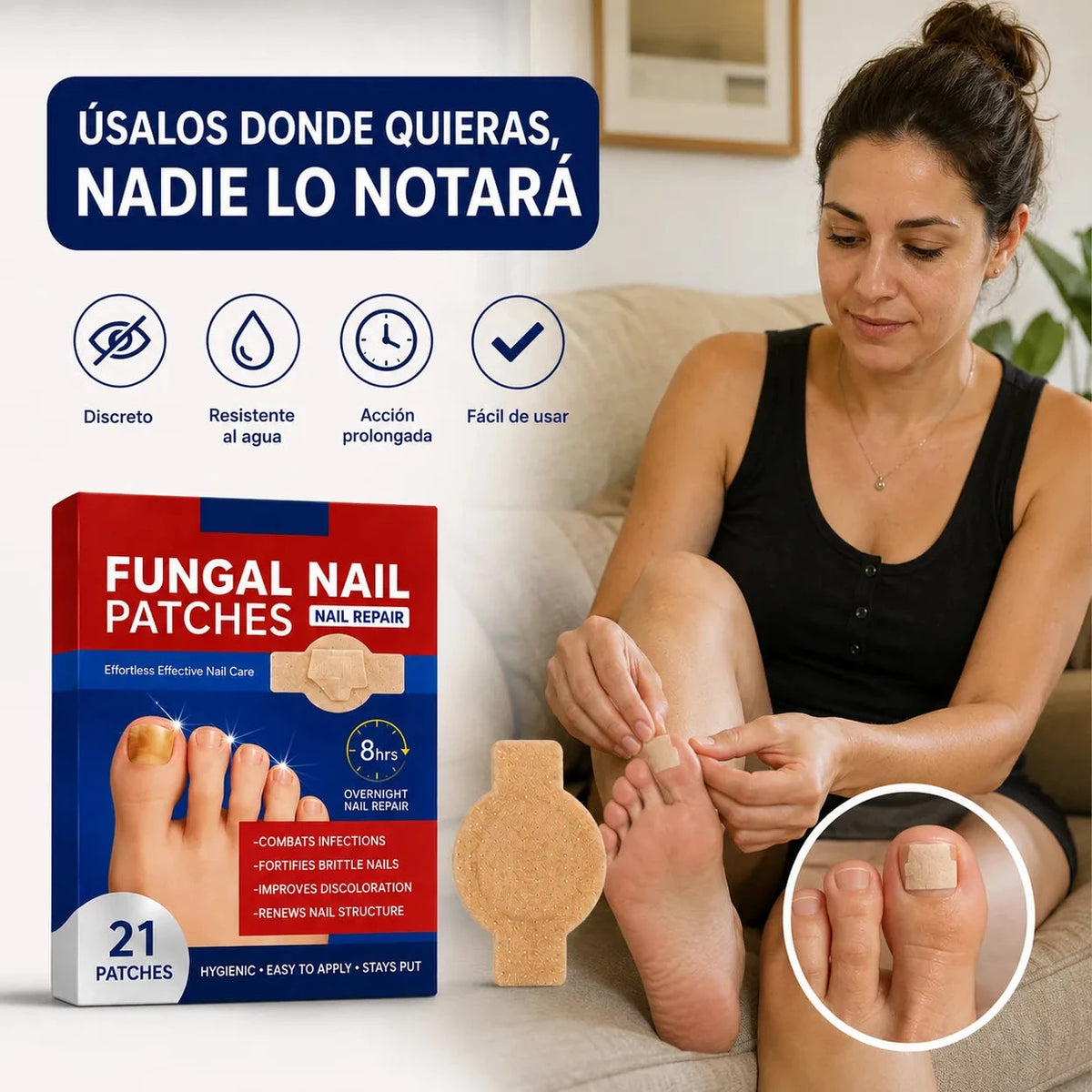 DermaPatch Pro Parches antifúngico para hongos (21 Unidades) - Imagen 4