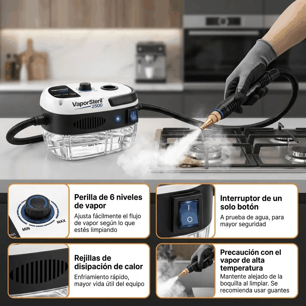 VaporSteril 2500 - Limpieza Profunda Sin Químicos - Imagen 5