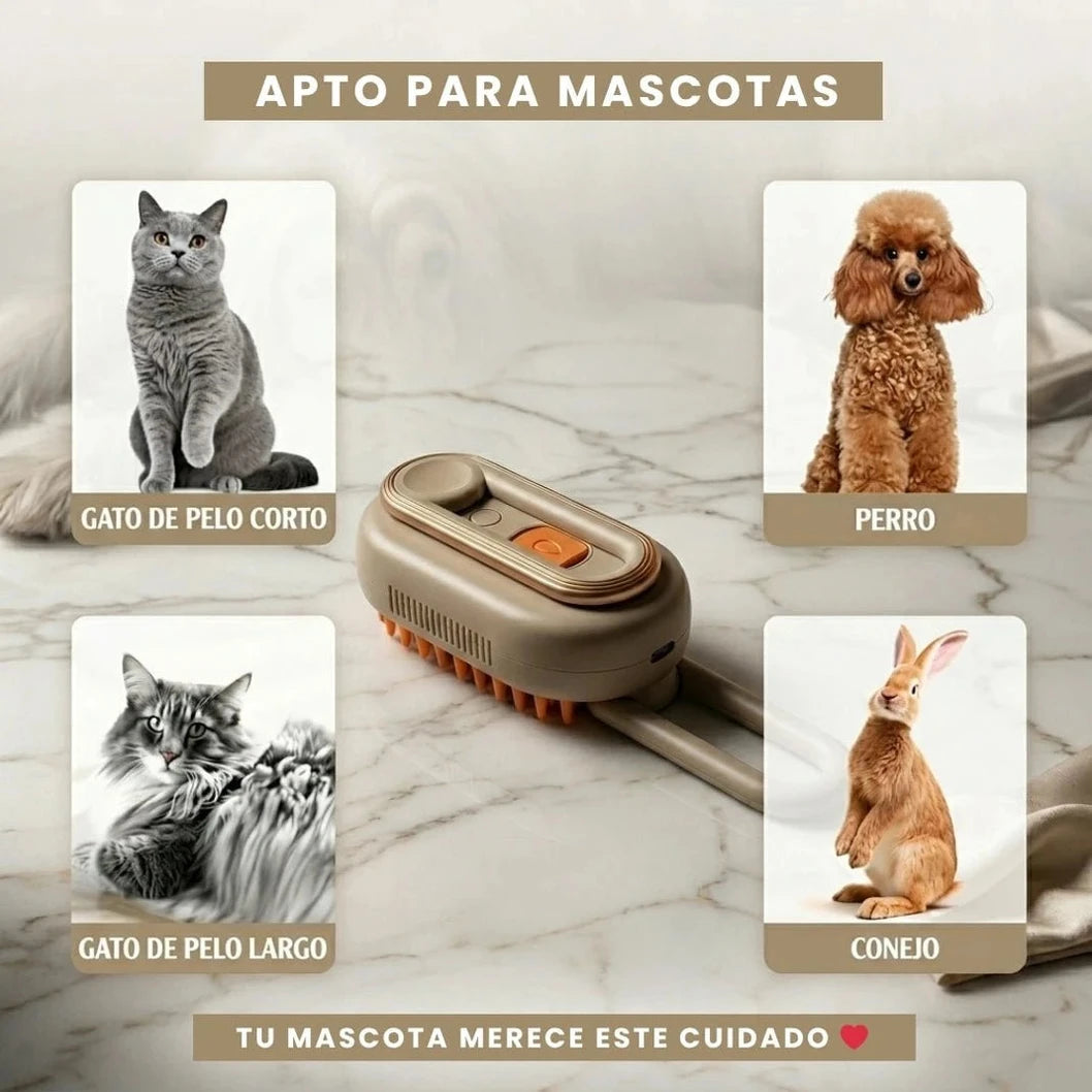 Cepillo Premium para Mascotas con Vapor