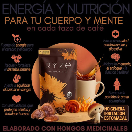 Café potenciado con hongos adaptógenos