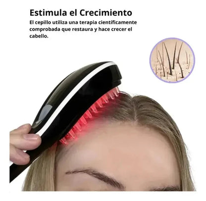 Cepillo Masajeador Capilar Eléctrico con Vapor  - Estimula Crecimiento | Luz Roja y Azul | Recargable | Hombres y Mujeres | Fototerapia + Vibración 10,000rpm |