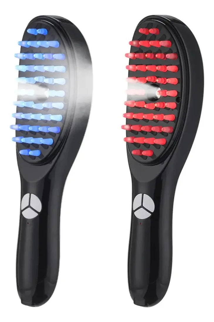 Cepillo Masajeador Capilar Eléctrico con Vapor  - Estimula Crecimiento | Luz Roja y Azul | Recargable | Hombres y Mujeres | Fototerapia + Vibración 10,000rpm |
